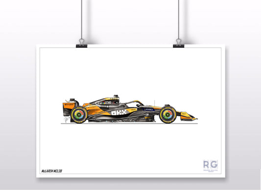 McLaren MCL38 Poster A3 A2